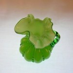 Fenton Beaded Melon Green Overlay Pitcher