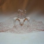 Fostoria Brocade Oak Leaf Rose Pink Bon Bon