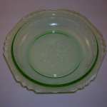 green depression glass bowl