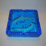 blue glass flintlock pistols ashtray