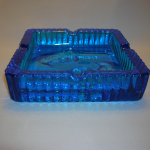 Blue glass flintlock pistols ashtray