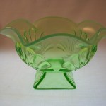 Jefferson Glass Green Opalescent Compote