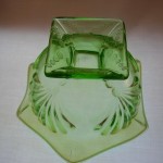 Jefferson Glass Green Opalescent Comport