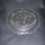 Iris and Herringbone Sherbet Plate in crystal