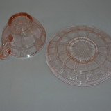 Jeannette Doric Cup And Saucer - Old Time Glass