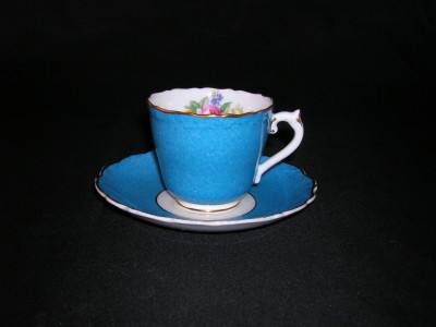 Coalport demitasse cup and saucer-blue