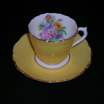 Coalport demitasse cup and saucer-yellow