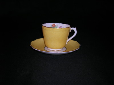 Coalport Cup and Saucer-Yellow