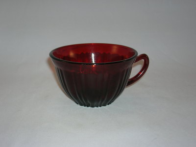 Hocking Old Cafe Pattern Ruby Cup