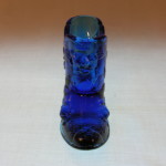 Blue Fenton Glass Shoe-Rose
