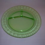 Green Depression Glass Grill Plate