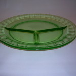 Green Depression Glass Grill Plate