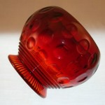 Imperial Glass ruby red candy jar