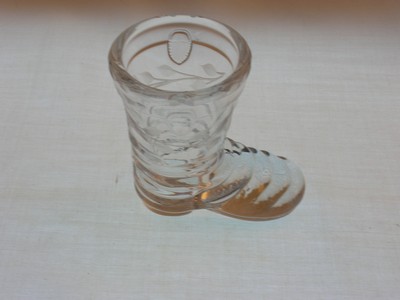 Glass Boot Toothpick Holder