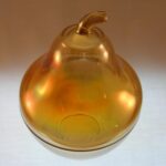Jeannette Marigold Glass Pear Candy Dish