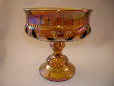 Indiana Carnival Glass Gold Compote