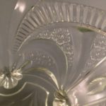 Art deco glass serpent centerpiece bowl pattern closup
