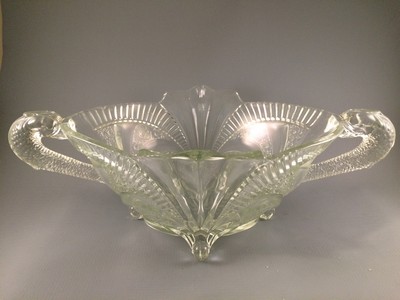 Art Deco Glass Serpent Centerpiece Bowl