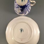 Blue Mikado teacup with saucer bottom view