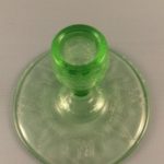 Cameo depression glass candlestick top view