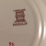 Copeland Spode Rosalie back stamp