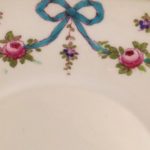 Crown Staffordshire Blue Bow pattern close up