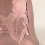 Fenton bell sand carved iris close up