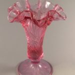 Fenton Art Glass Pink Daffodil Vase