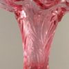 Fenton Daffodil pink art glass vase close up