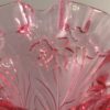 Fenton Daffodil pink art glass vase ruffled rim close up