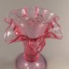 Fenton Daffodil pink art glass vase top view