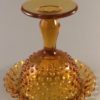 Fenton Hobnail amber ruffled comport bottom view