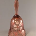 Fenton pink glass bell hand painted