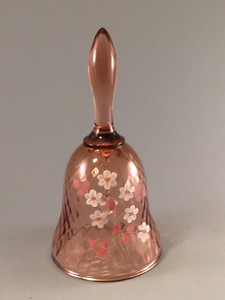 Fenton Pink Glass Bell-hand-painted
