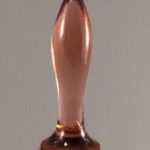 Fenton pink glass bell handle close up
