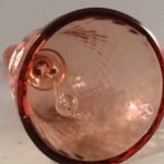 Fenton pink glass bell inside clapper close up