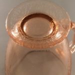 Florentine No 1 pink depression glass pitcher bottom view