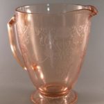 Florentine No 1 pink depression glass pitcher