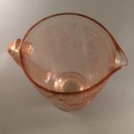 Florentine No 1 pink depression glass pitcher top view