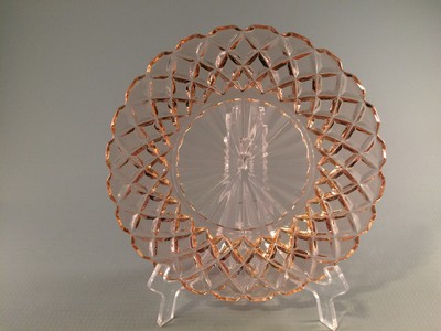 Hocking Glass Waterford Waffle Sherbet Plate