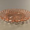 Hocking Waterford Waffle pink sherbet plate side view