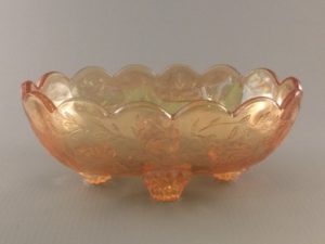 Jeannette Floragold iridescent candy dish