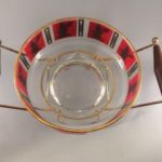 Jeannette Glass chip bowl on rack top view