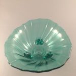 Jeannette Petal Swirl Ultramarine depression glass candy dish top view