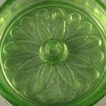 Jeannette Sunflower depression glass ashtray close up