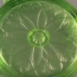 Jeannette Sunflower depression glass pattern close up