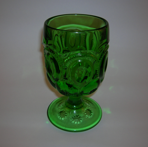 Moon and Stars goblet in green