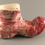 Old Foley James Kent boot red transferware