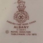 Royal Doulton Albany H5041 back stamp