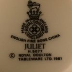 Royal Doulton Juliet pattern H5077 back stamp